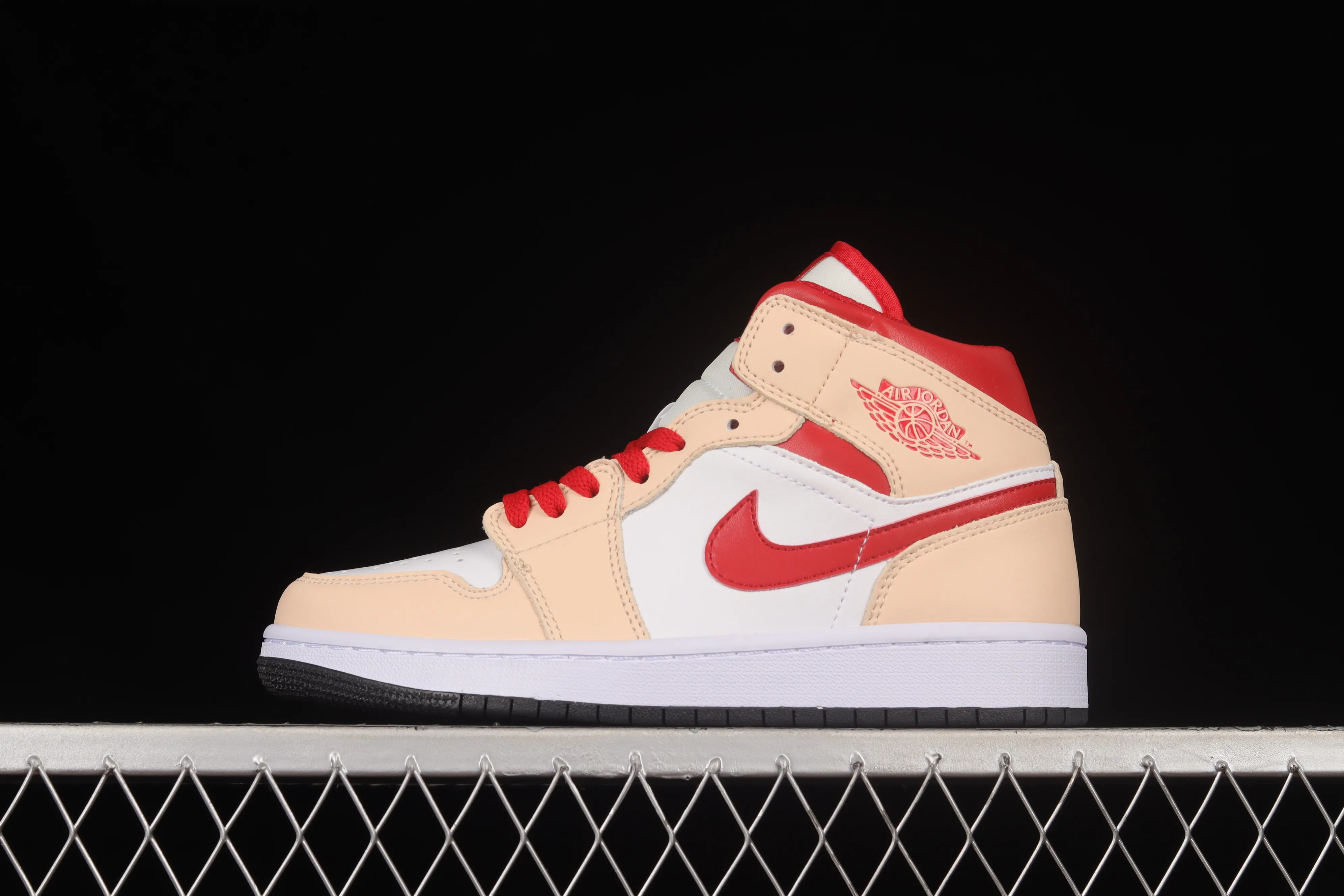 All categories Air Jordan Jordan series basketball shoes Air Jordan 1 Mid Air Jordan AJ1 Mid AJ1 Joe 1 white yellow red mid-top basketball shoes 554725-201